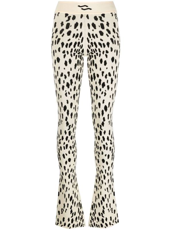 animal-pattern knitted trousers