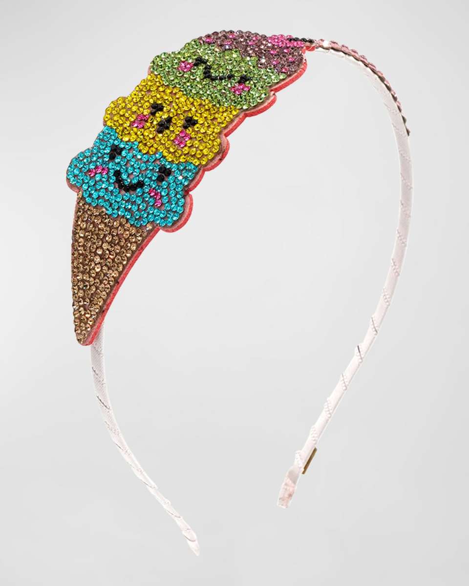 Girl's 3 Scoop Ice Cream Crystal Emoji Headband