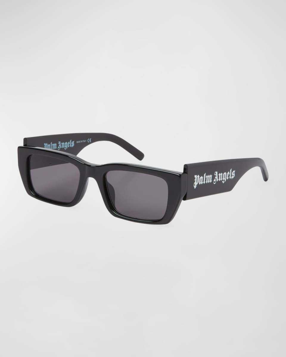 Palm Oversized Logo Acetate Rectangle Sunglasses