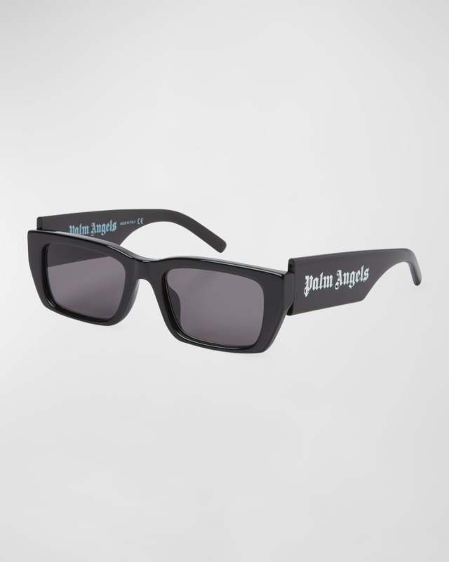 Palm Oversized Logo Acetate Rectangle Sunglasses