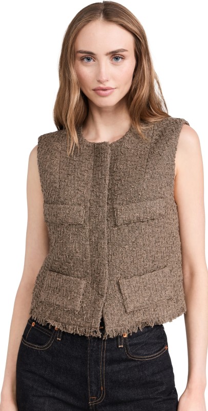 IRO Ralphi Sweater Vest Brown Khaki