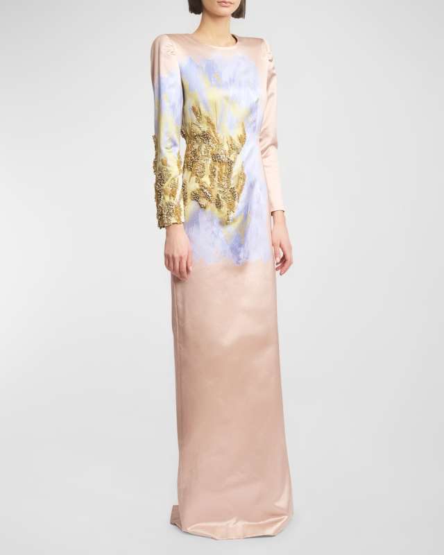 Dalista Paint Stroke Embellished Gown