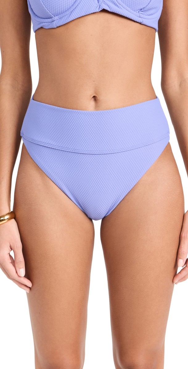 Beach Riot Highway Bikini Bottoms Periwinkle Waffle