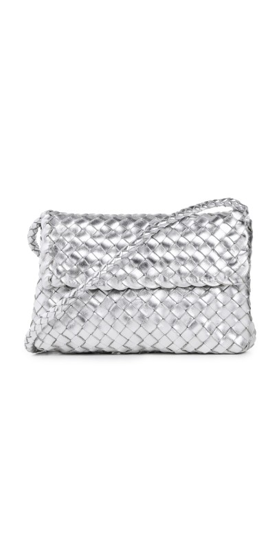 Loeffler Randall Billie Flap Shoulder Bag Silver