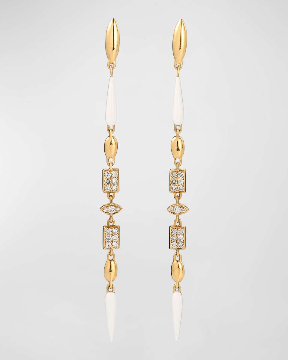 Noble Ceramic and Diamond Linear Earrings