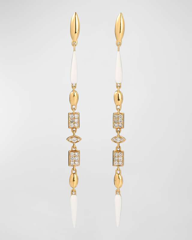 Noble Ceramic and Diamond Linear Earrings
