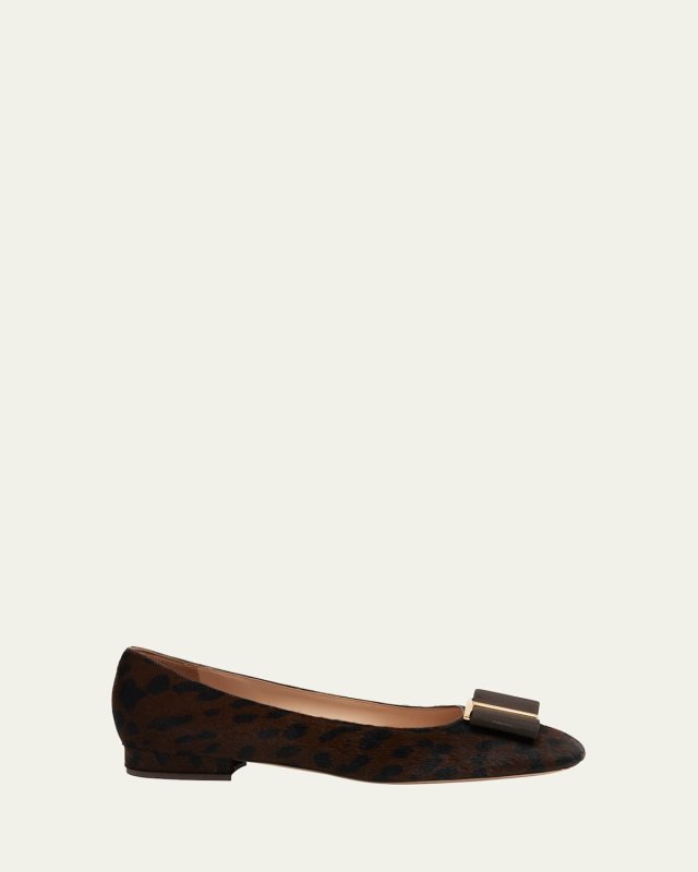Leopard Bow Ballerina Flats