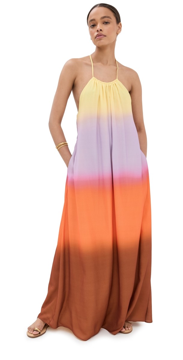 SIMKHAI Westley Maxi Dress Jam Sunset Ombre