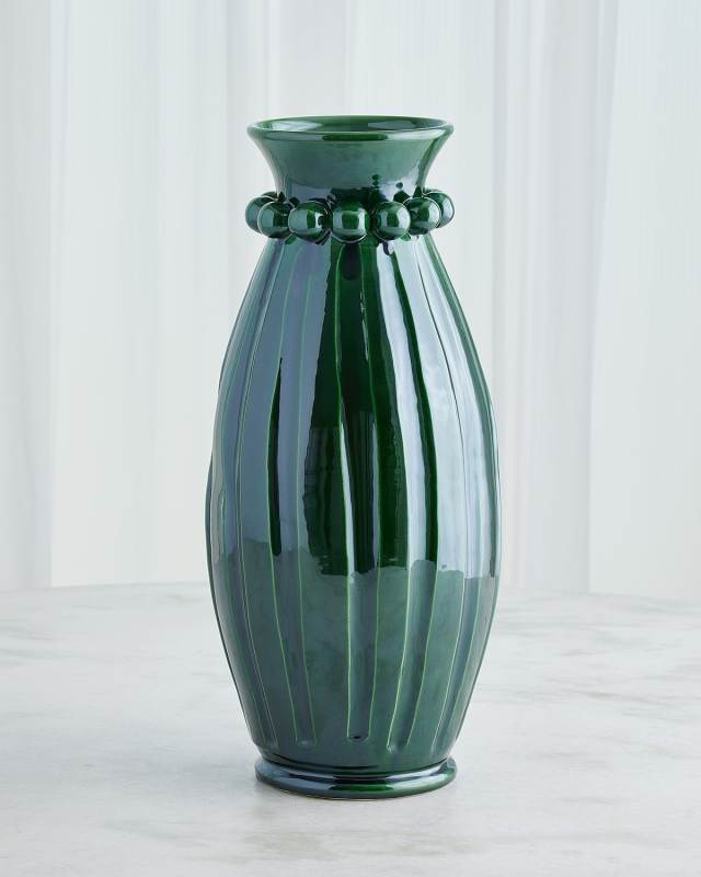 Emerald Tall Pearl Vase