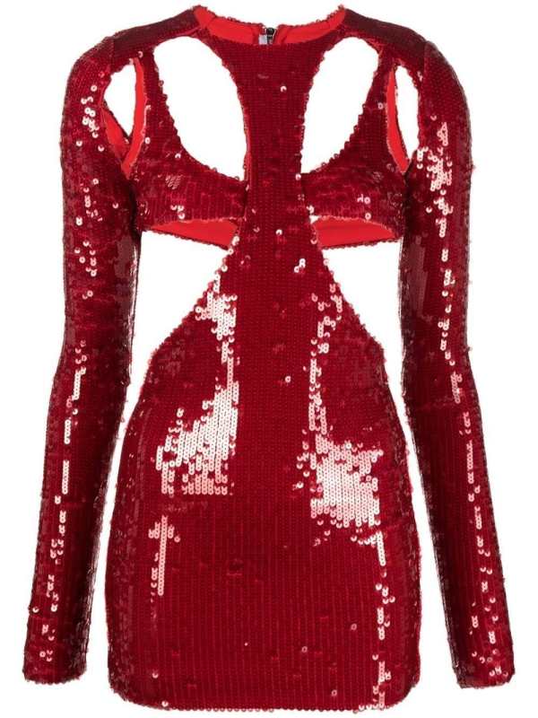 sequinned cut-out minidress