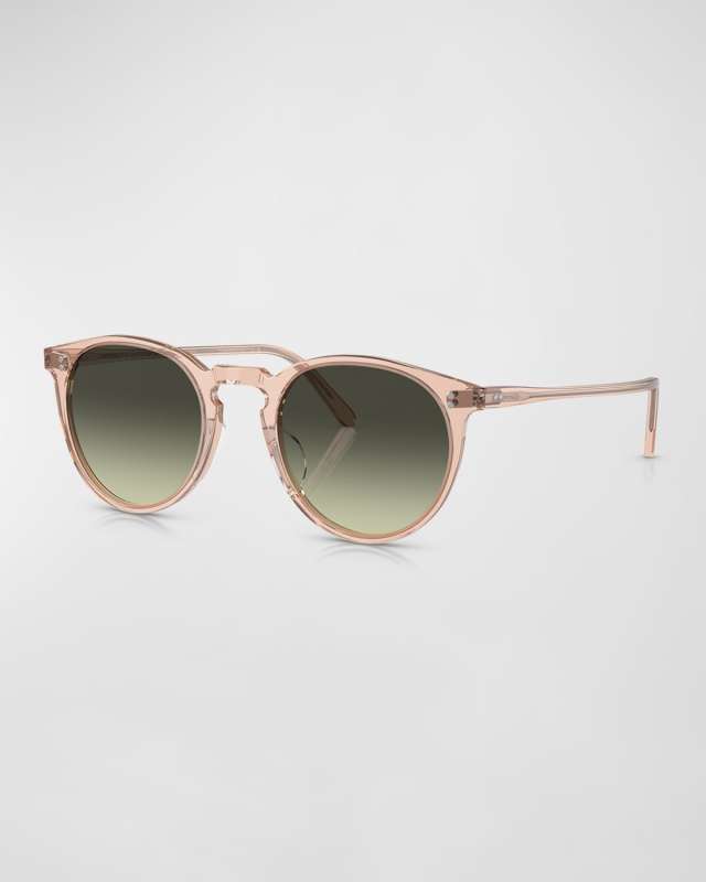 Semi-Transparent Round Acetate & Crystal Sunglasses