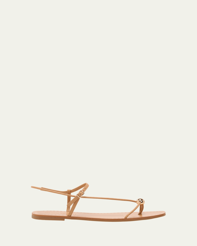 Lara Strappy Leather Dome Sandals