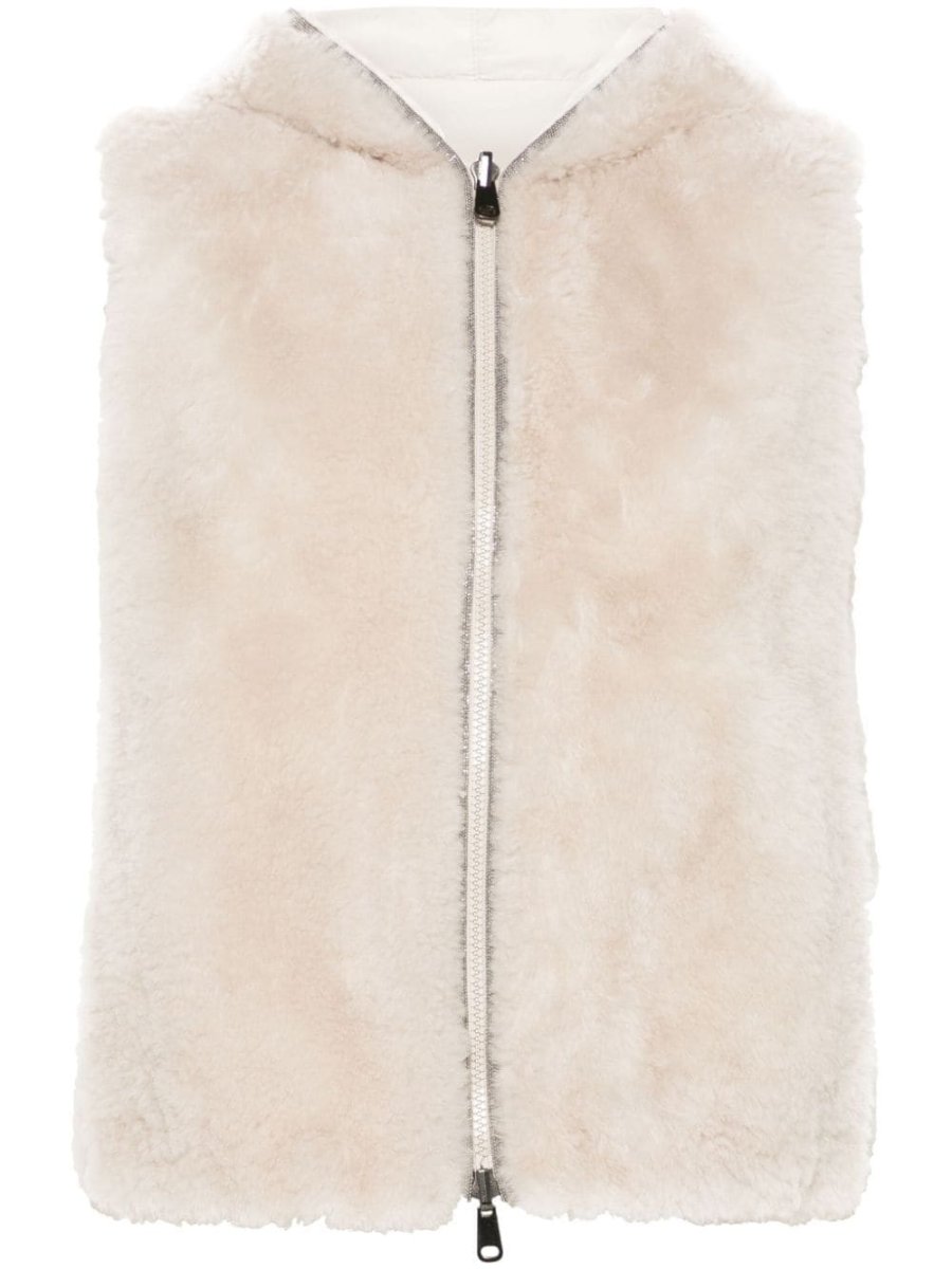 faux-fur hooded gilet