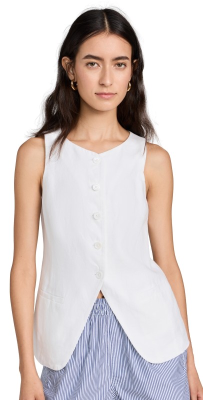Alexill Anna Vest in Linen Off White