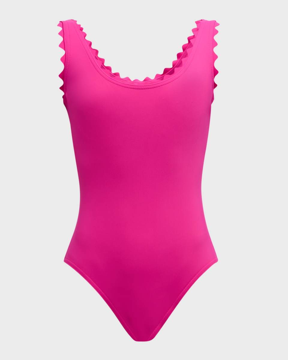 Ines Round-Neck Silent Underwire Tank Swimsuit with High Back