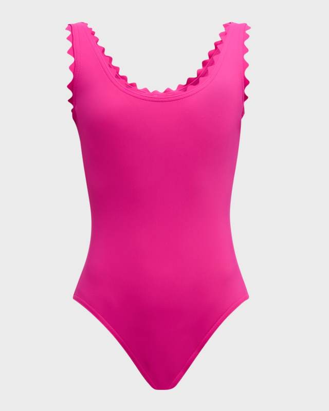 Ines Round-Neck Silent Underwire Tank Swimsuit with High Back