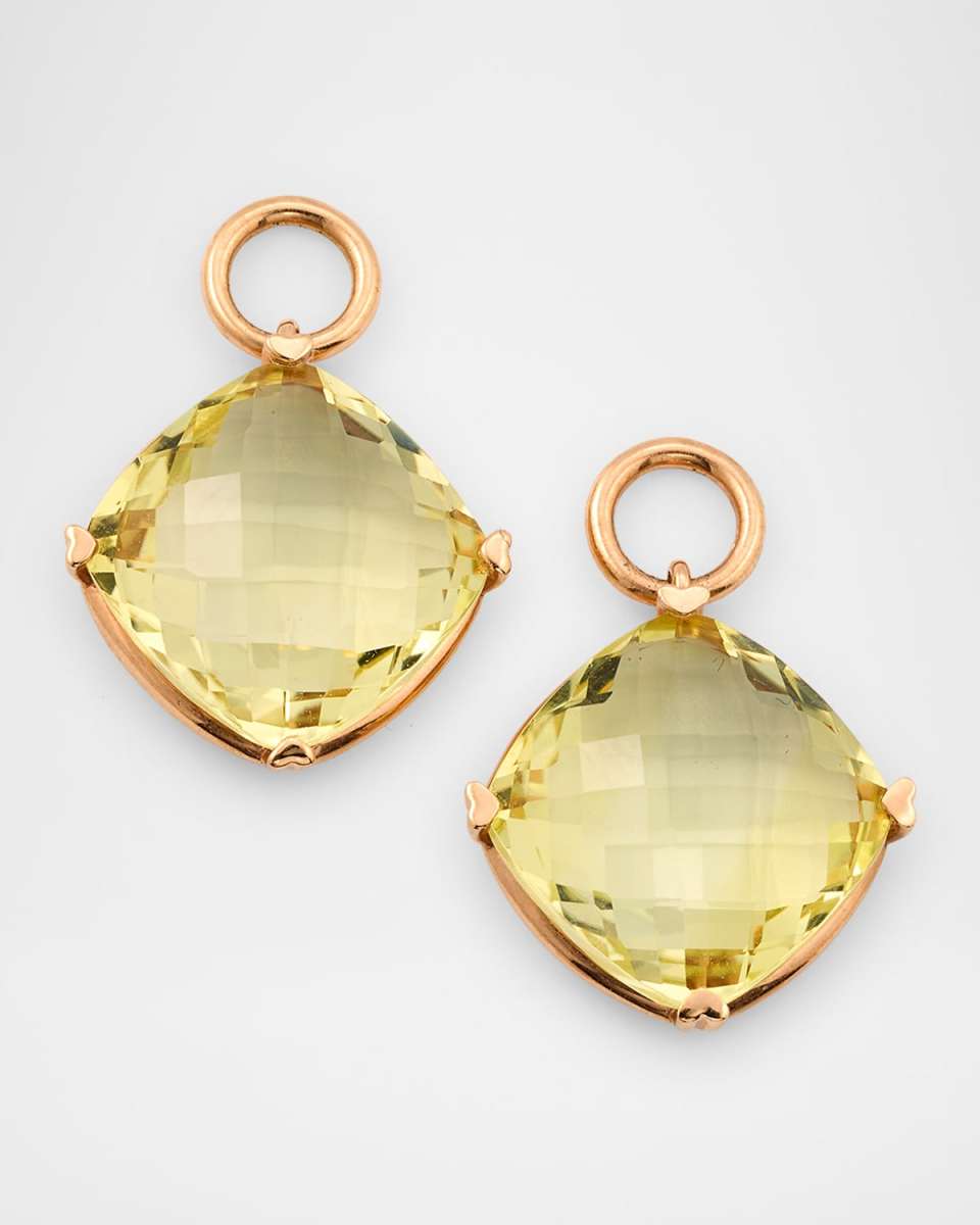 Rocks 18K Rose Gold Lemon Quartz Pendant