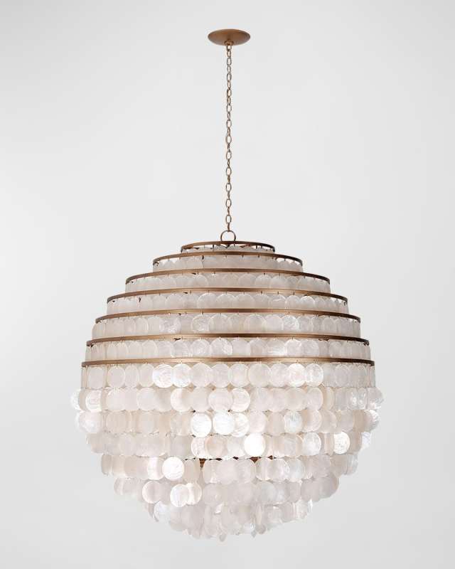 Sphere 28" Capiz 4-Light Chandelier