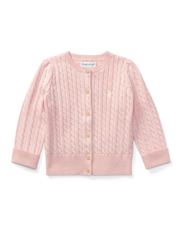 Cable Knit Cotton Cardigan, Size 3-1