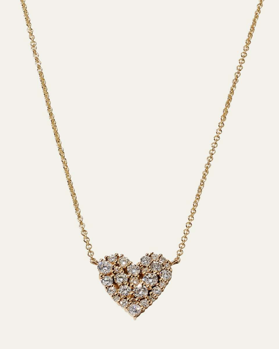 Yellow Gold Small Cocktail Heart Necklace