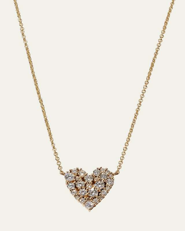 Yellow Gold Small Cocktail Heart Necklace
