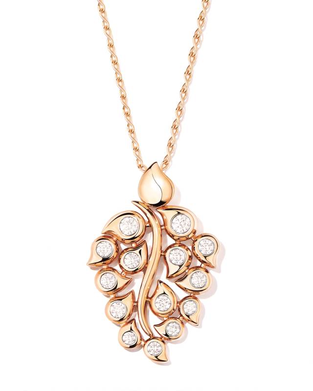 Snowflakes Diamond Pendant in 18k Rose Gold