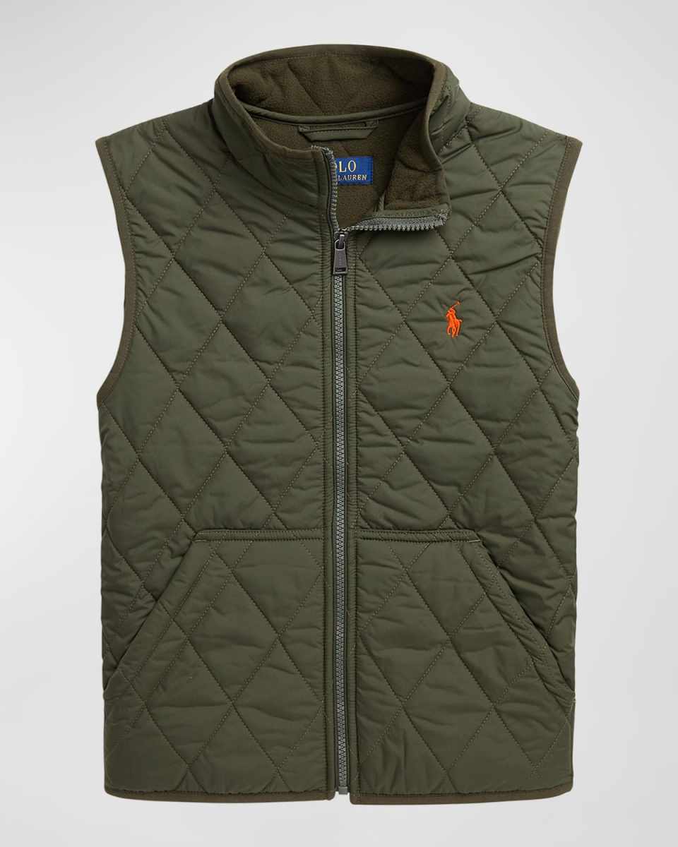 Boy's Quilted Water Repellent Vest, Size S-XL