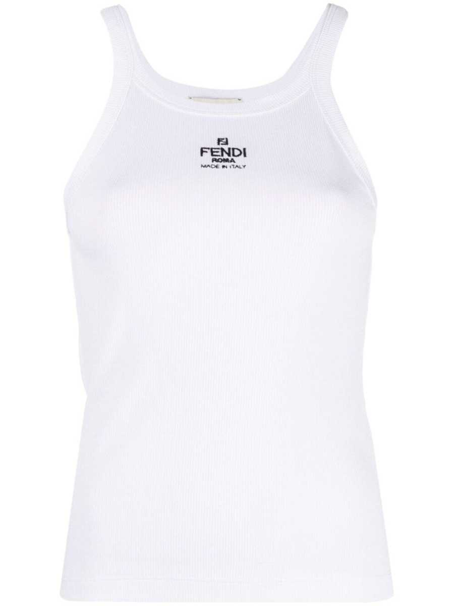 logo-embroidered vest top
