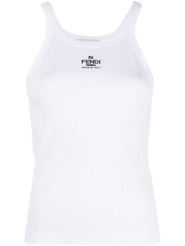 logo-embroidered vest top