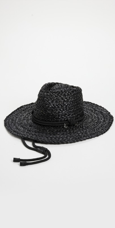 rag & bone Braided Straw Hat Black