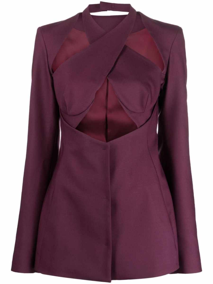 cut-out virgin-wool blazer