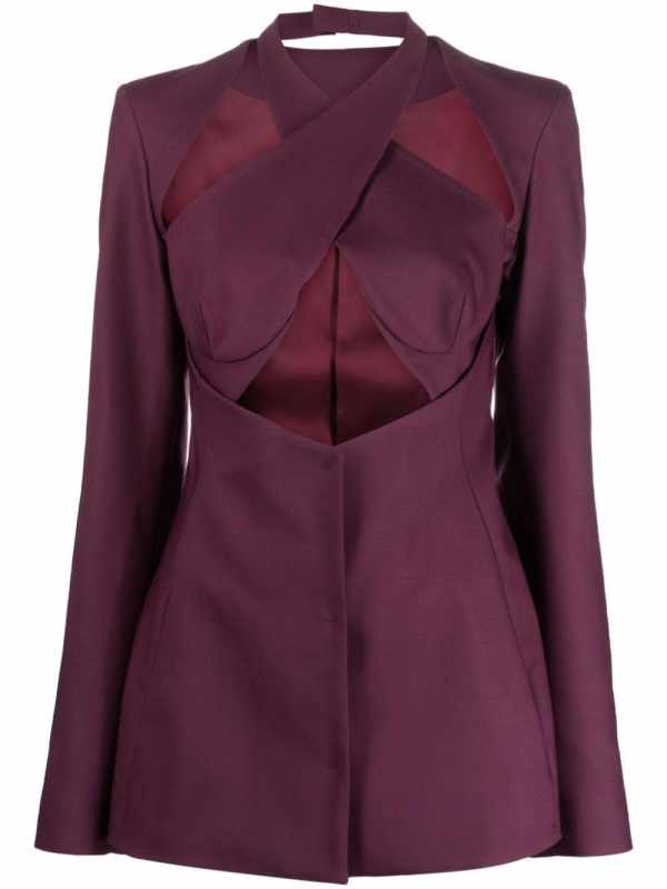 cut-out virgin-wool blazer