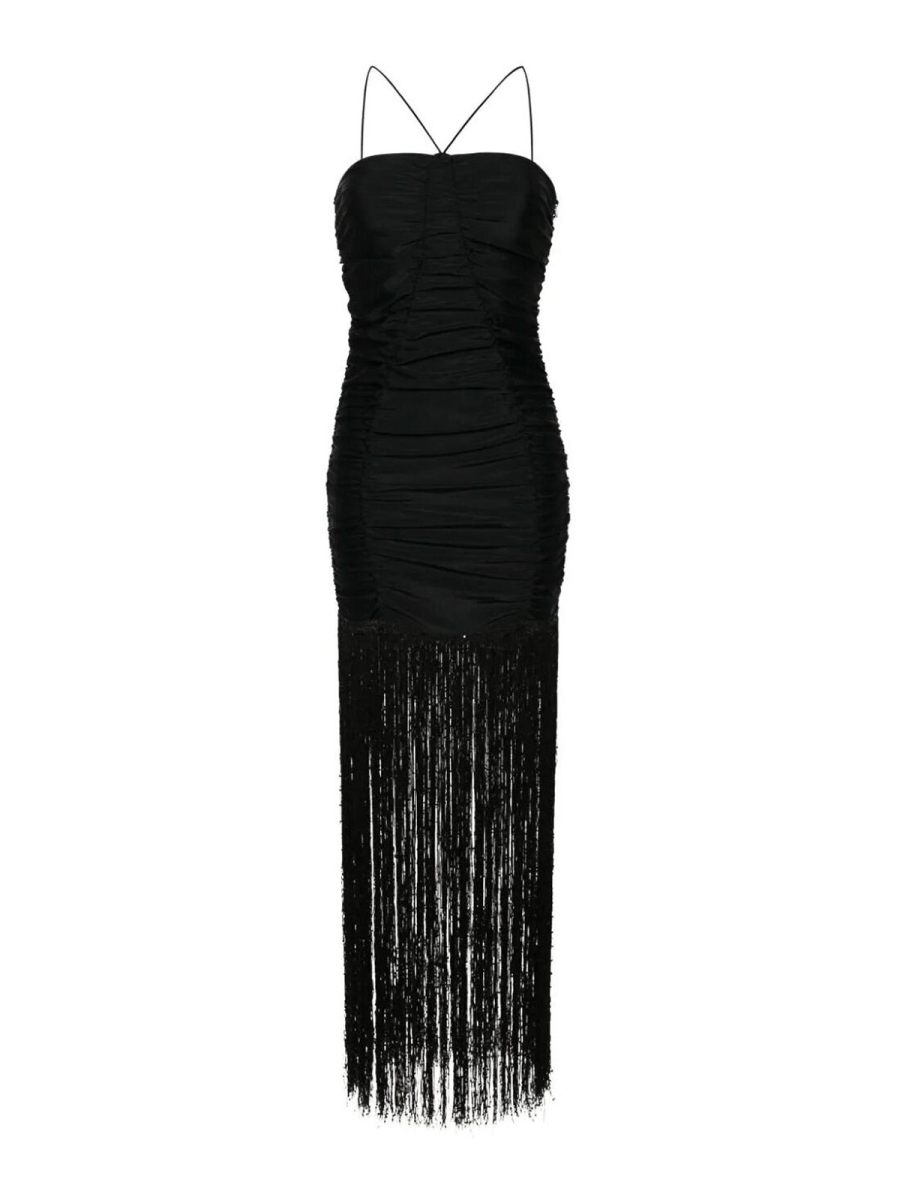 Rotate Birger Christensen Maxi Robe - Noir