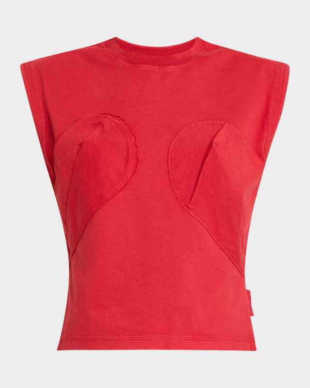 Seamed Up Bustier Cap-Sleeve T-Shirt