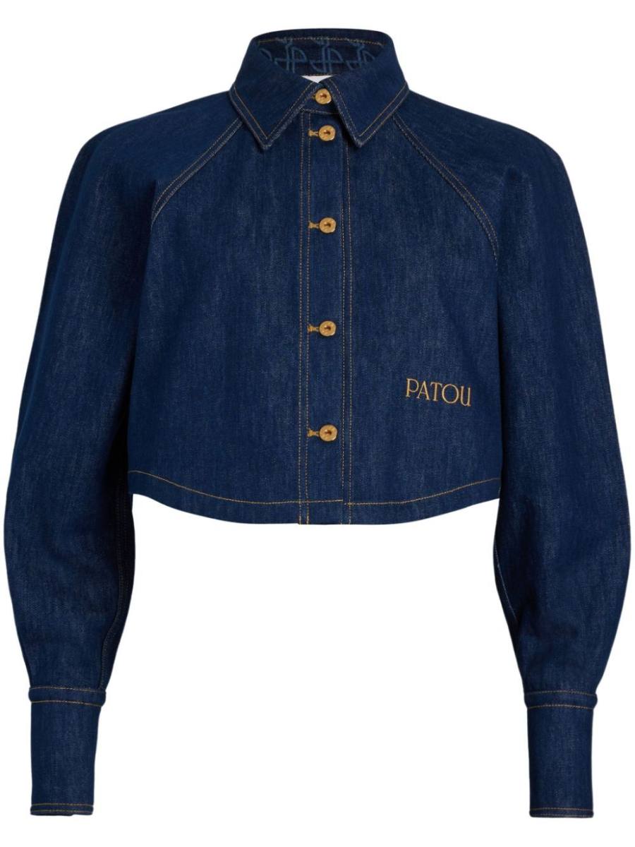 cropped denim shirt