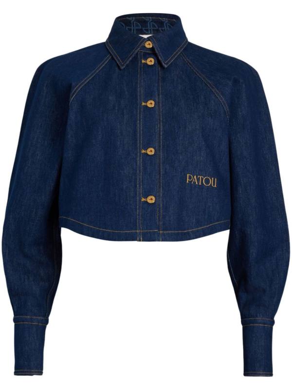 cropped denim shirt