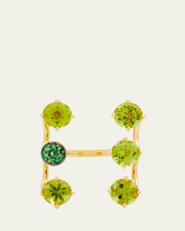 18k Yellow Gold Peridot Ring from Terry Collection, Size 6.5 and