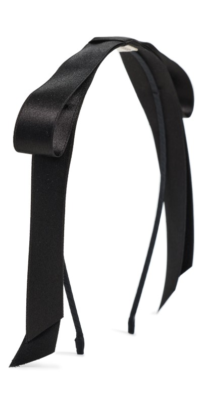 Jennifer Behr Gretta Bow Headband Black