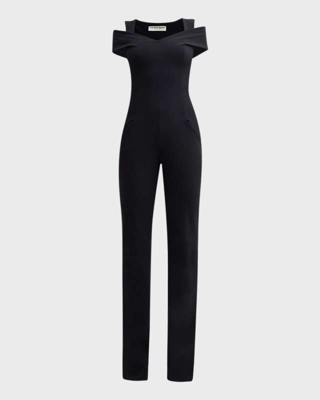 Gakuto Cold-Shoulder Flared-Leg Jumpsuit