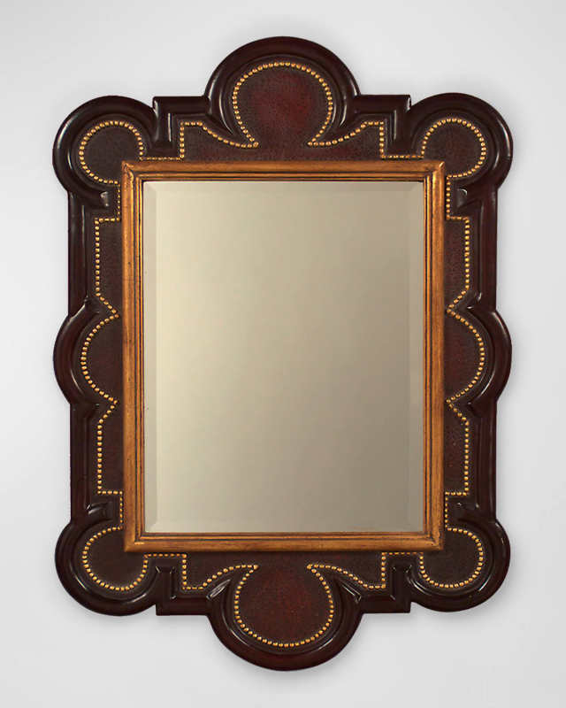 7026 Crackled Wood Wall Mirror - 56"