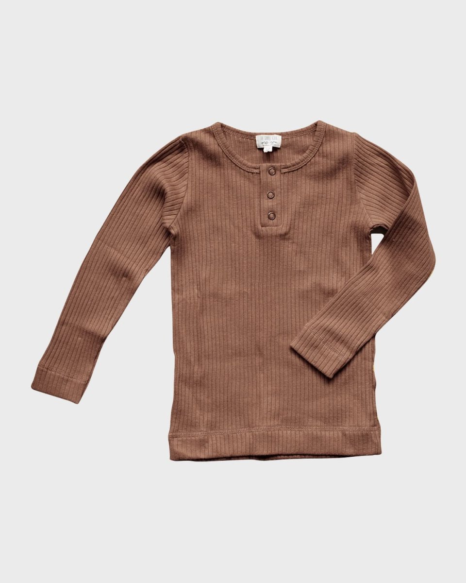 Girl's The Ribbed Organic Linen Top, Size 3M-9