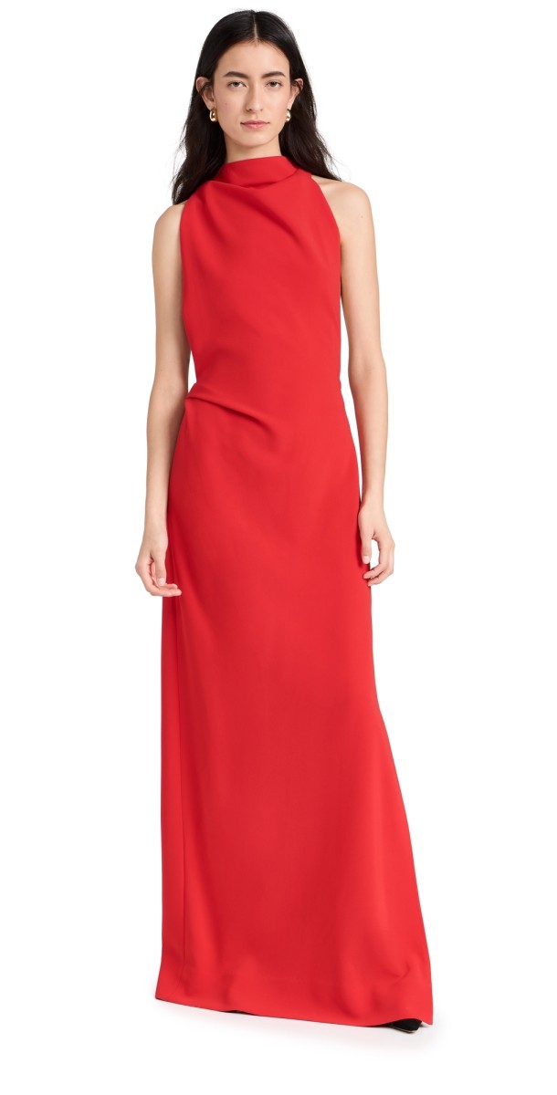 Proenza Schouler Faye Backless Dress In Matte Viscose Crepe Red