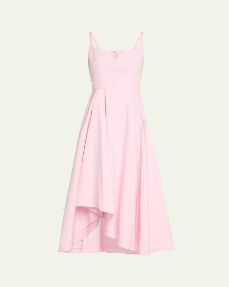 Draped Sweetheart Midi Dress