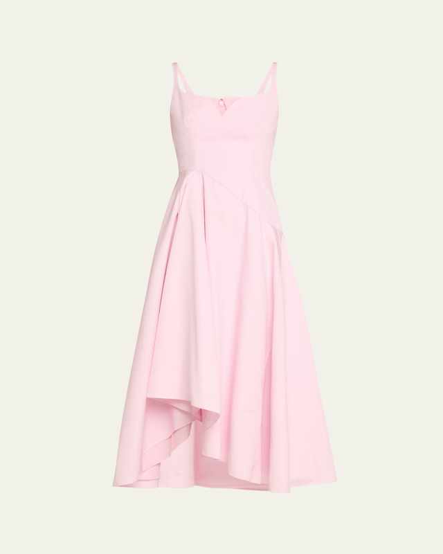Draped Sweetheart Midi Dress
