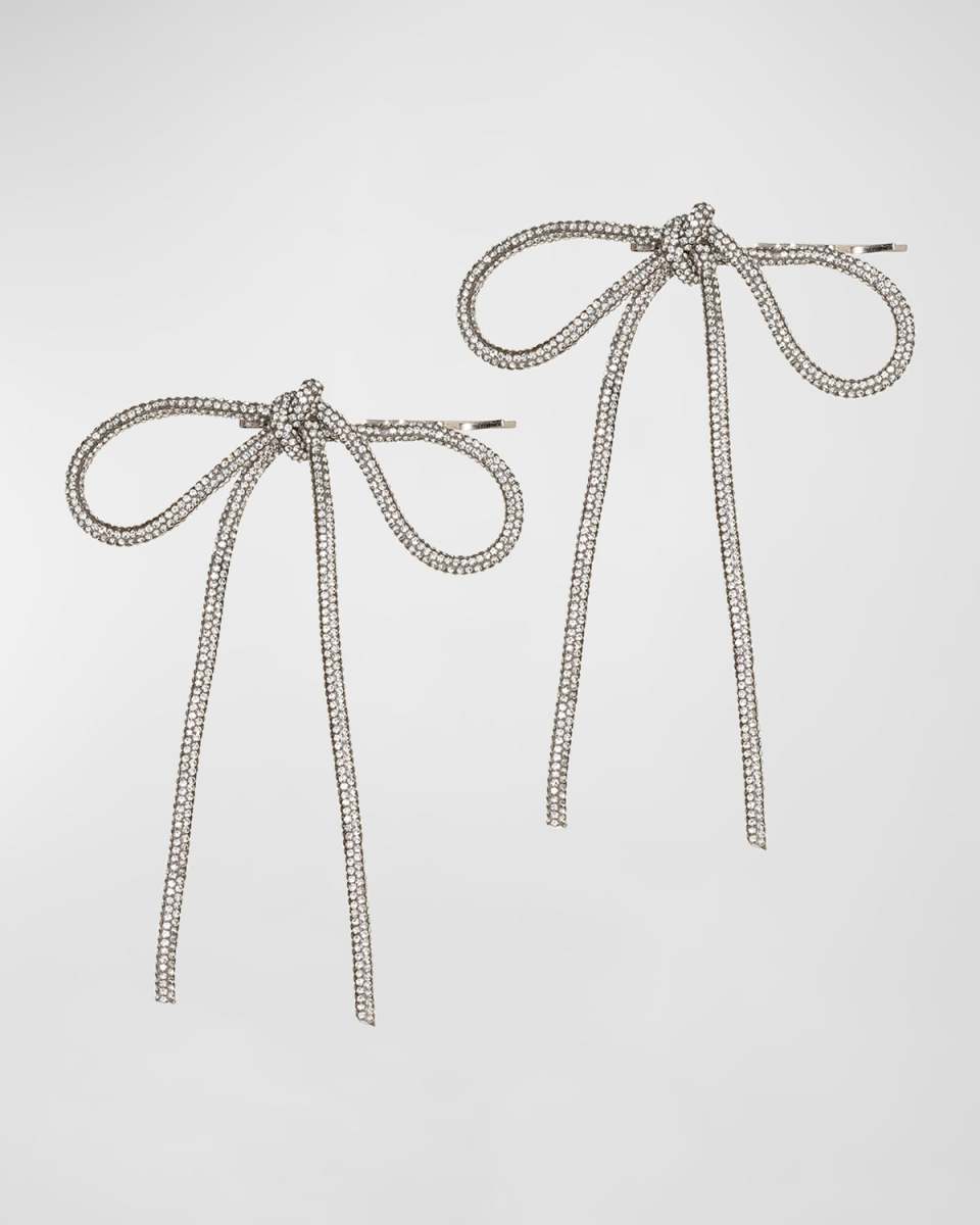 Ava Crystal Bow Bobby Pins, Set of 2