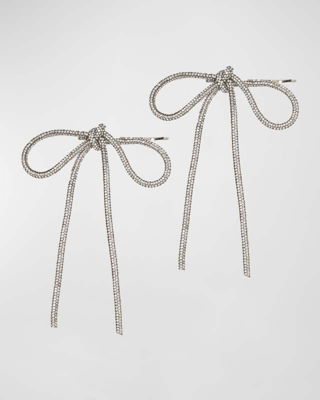 Ava Crystal Bow Bobby Pins, Set of 2