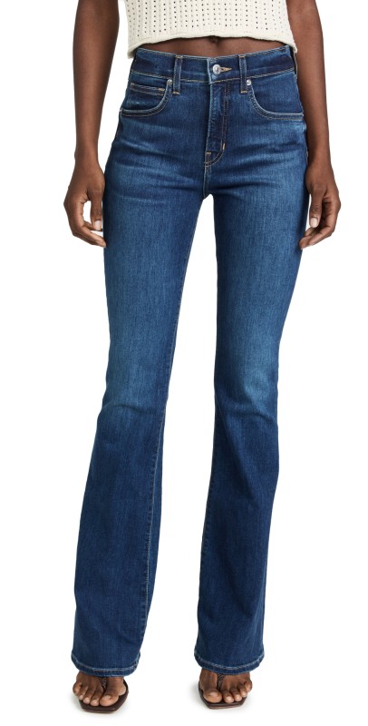 Veronica Beard Jean Beverly High Rise Skinny Flare Jeans Bright Blue