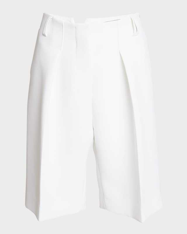 Ovalo High-Rise Pleated Straight-Leg Bermuda Shorts