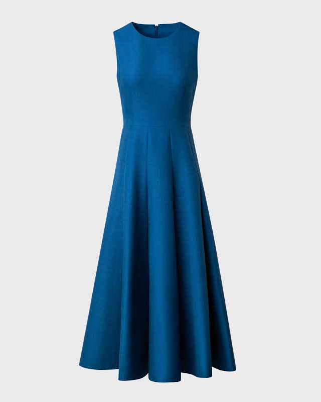 Cotton Silk Flared Midi Dress
