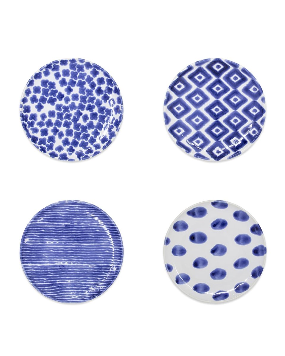 Santorini Assorted Cocktail Plates, Set of 4